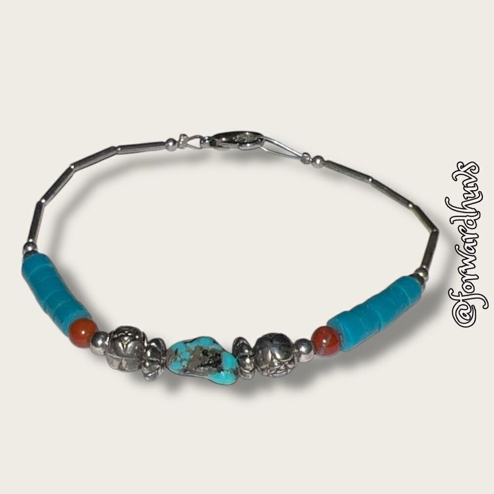 Turquoise Bead Wire Bracelet